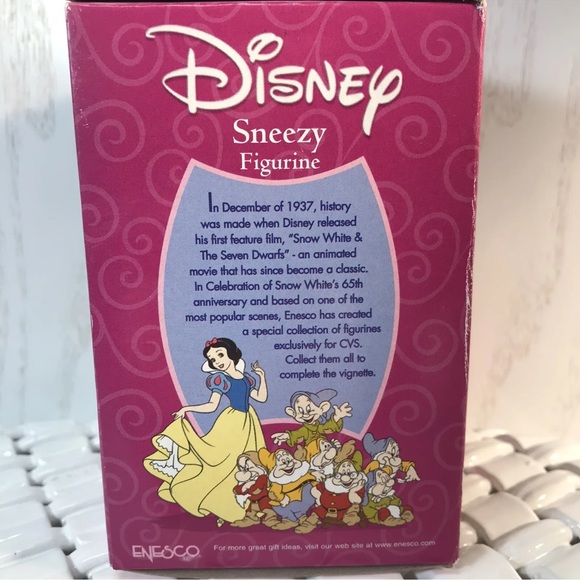 Disney Princess Enesco SNEEZY Dwarf Figurine Snow White Christmas Decor - Picture 8 of 9